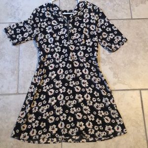 Top Shop London dress- black with floral print